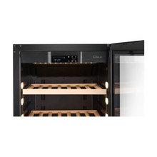 Load image into Gallery viewer, CELLA - 102 Bottle - Freestanding Or Built In Wine Cabinet - Single Zone Wine Cooler - 595mm Wide - W122S-BLACK - Chilled Solution