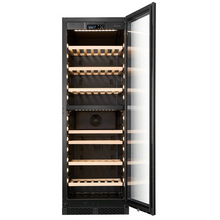 Load image into Gallery viewer, CELLA - 99 Bottle - Freestanding Or Built In Wine Cabinet - Dual Zone Wine Cooler - 595mm Wide - W93D-BLACK - Chilled Solution