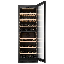Load image into Gallery viewer, CELLA - 99 Bottle - Freestanding Or Built In Wine Cabinet - Dual Zone Wine Cooler - 595mm Wide - W93D-BLACK - Chilled Solution