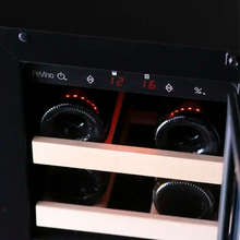 Load image into Gallery viewer, Pevino Majestic 17 bottles - Duel Zones - Wine Cooler - Black Glass Front Door - Built In - Wine Fridge - PNG20D-HHB - 295mm Wide