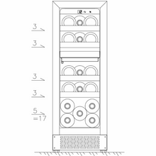 Load image into Gallery viewer, Pevino Majestic 17 bottles - Duel Zones - Wine Cooler - Black Glass Front Door - Built In - Wine Fridge - PNG20D-HHB - 295mm Wide
