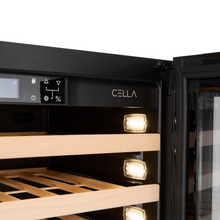 Load image into Gallery viewer, CELLA - 46 Bottle - Freestanding Or Built In Wine Cabinet - Single Zone Wine Cooler - 595mm Wide - W46S-BLACK - Chilled Solution