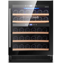 Load image into Gallery viewer, BODEGA43 - 40 Bottle - Dual Zone - Freestanding or Built In Wine Cooler - 595mm Wide - Black - B4340
