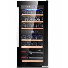 Load image into Gallery viewer, BODEGA43 - 24 Bottle - Dual Zone - Freestanding Wine Cooler - 395mm Wide - Black - B4324