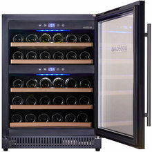 Load image into Gallery viewer, BODEGA43 - 40 Bottle - Dual Zone - Freestanding or Built In Wine Cooler - 595mm Wide - Black - B4340