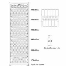Load image into Gallery viewer, CaveCool Passion Mica - Freestanding Wine Cooler - 248 bottles - Single Zone Wine Fridge - Black Solid Door - 595mm Wide - CC248S-GD-1