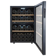 Load image into Gallery viewer, Cavecool Chill Topaz - 62 bottles - Dual zone - Freestanding Wine Fridge - 55cm Wide - Black - CC54DB-1 - Chilled Solution