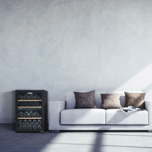 Load image into Gallery viewer, Cavecool Chill Topaz - 62 bottles - Dual zone - Freestanding Wine Fridge - 55cm Wide - Black - CC54DB-1 - Chilled Solution