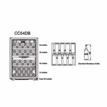Load image into Gallery viewer, Cavecool Chill Topaz - 62 bottles - Dual zone - Freestanding Wine Fridge - 55cm Wide - Black - CC54DB-1 - Chilled Solution
