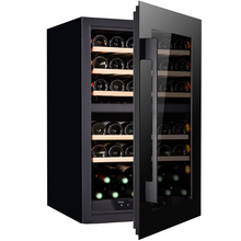 Load image into Gallery viewer, Pevino PI48D-B wine cooler - 42 Bottles - Dual Zone - Integrated wine fridge -Black Glass Front - 555mm Wide - chilledsolution