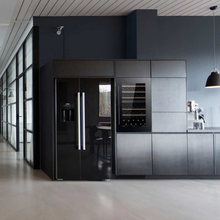 Load image into Gallery viewer, Pevino PI48D-B wine cooler - 42 Bottles - Dual Zone - Integrated wine fridge -Black Glass Front - 555mm Wide - chilledsolution