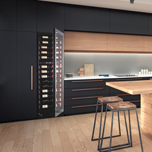 Load image into Gallery viewer, Pevino BIPBI58D-HHB-1 - 54 bottles - Freestanding or built In Wine Cabinet - Dual zone  - Black  - 595mm Wide - chilledsolution