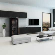 Load image into Gallery viewer, Pevino Giant 300 - Dual Zone Wine Cooler - Freestanding Wine Fridge - 254 Bottles - 750mm Wide - Black Glass - PG300S-B-1 - chilledsolution