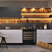 Load image into Gallery viewer, Pevino PNG46S-HHB Wine Fridge - 46 bottle - Single zone - Built In - wine cooler - 595mm - Black glass front - chilledsolution