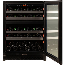 Load image into Gallery viewer, Pevino PNG46D-HHB Wine Fridge - 39 bottle - Built In - Dual Zone Wine cooler - 595mm Wide - Black glass front - chilledsolution