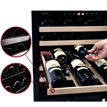 Load image into Gallery viewer, Pevino PNG46D-HHB Wine Fridge - 39 bottle - Built In - Dual Zone Wine cooler - 595mm Wide - Black glass front - chilledsolution