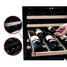 Load image into Gallery viewer, Pevino PNG46S-HHB Wine Fridge - 46 bottle - Single zone - Built In - wine cooler - 595mm - Black glass front - chilledsolution