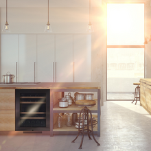 Load image into Gallery viewer, Pevino - PNG46D-HHBS - Built in Wine cooler / Wine Fridge - 39 bottles - Dual zones - Black steel - 595mm Wide - chilledsolution