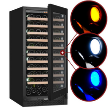 Load image into Gallery viewer, Pevino PNG120S-HHB Wine Cooler - Built In or freestanding - 113 bottles - Single Zone Wine Fridge - 595mm Wide - Black glass front - chilledsolution