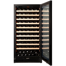Load image into Gallery viewer, Pevino PNG120S-HHB Wine Cooler - Built In or freestanding - 113 bottles - Single Zone Wine Fridge - 595mm Wide - Black glass front - chilledsolution