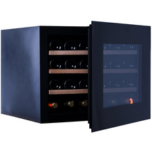Load image into Gallery viewer, Pevino Pl24S-BP - Integrated Wine Cooler / Wine Fridge - Push Open 24 bottles - Single zone - Black Glass Front - 592mm Wide - chilledsolution