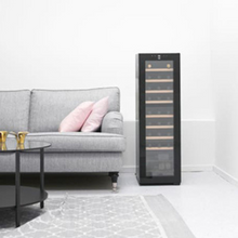 Load image into Gallery viewer, Cavin Northern Collection 39 Black - Freestanding Wine Cooler - Dual Zone Temperature - 400mm Wide - 39 Bottles - Black - 	NC-39B