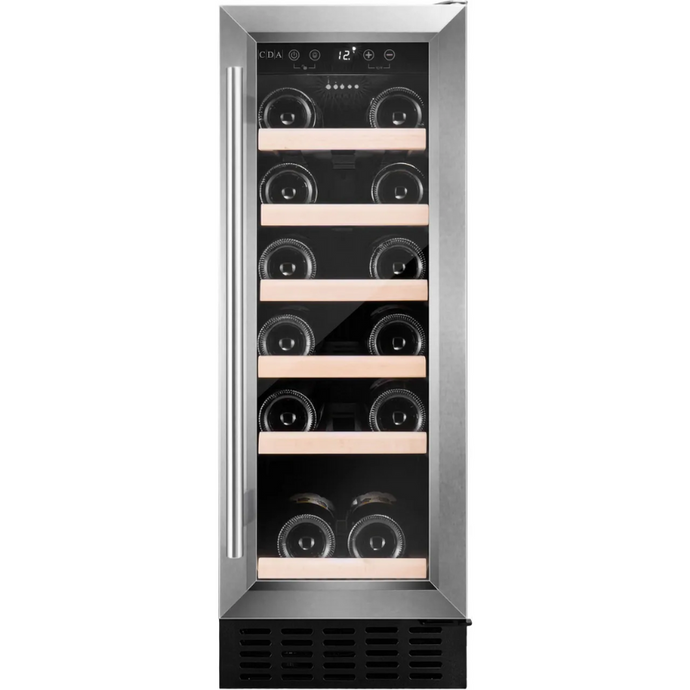 CDA 20 Bottle Single Temperature - Zone - Wine Fridge - Freestanding/Built In - Wine Cooler - 326mm Wide - FWC304SS - Stainless Steel