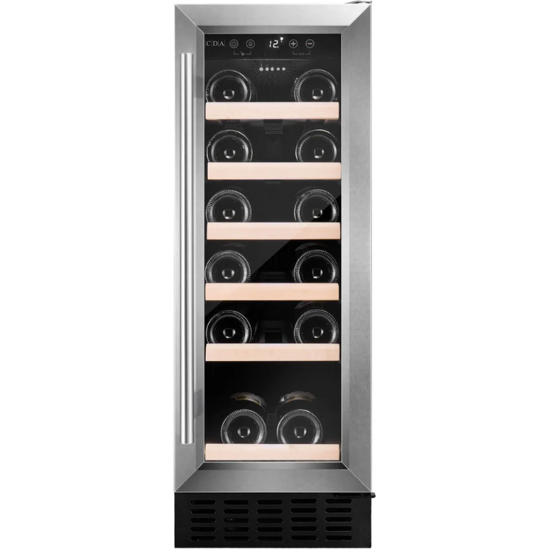 CDA 20 Bottle Single Temperature - Zone - Wine Fridge - Freestanding/Built In - Wine Cooler - 326mm Wide - FWC304SS - Stainless Steel