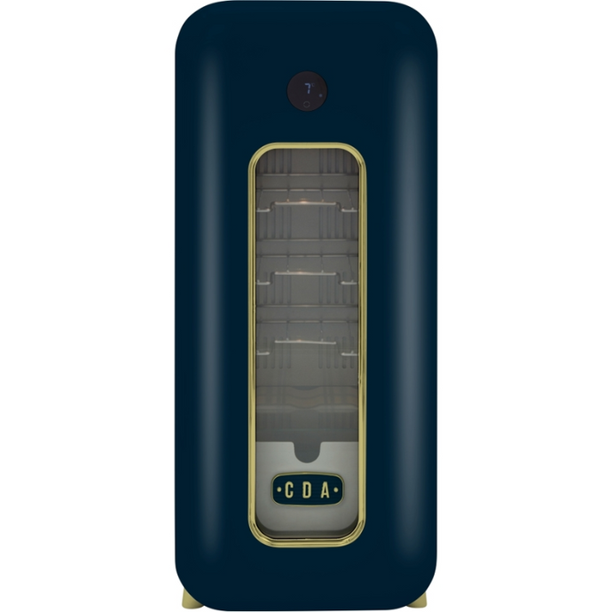 CDA Nancy Dark Skies Retro - 13 Bottle - Freestanding Drinks Cooler - Single Temperature Zone - Wine Cooler - Blue - 36cm Wide - Chilled Solution