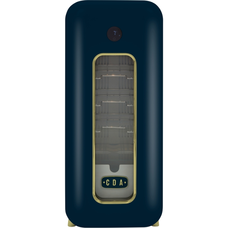 CDA Nancy Dark Skies Retro - 13 Bottle - Freestanding Drinks Cooler - Single Temperature Zone - Wine Cooler - Blue - 36cm Wide - Chilled Solution
