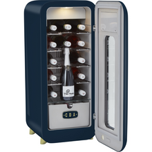 Load image into Gallery viewer, CDA Nancy Dark Skies Retro - 13 Bottle - Freestanding Drinks Cooler - Single Temperature Zone - Wine Cooler - Blue - 36cm Wide - Chilled Solution
