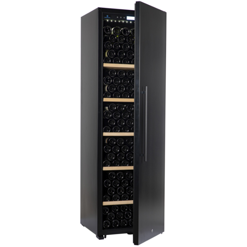 CaveCool Passion Mica - Freestanding Wine Cooler - 248 bottles - Single Zone Wine Fridge - Black Solid Door - 595mm Wide - CC248S-GD-1