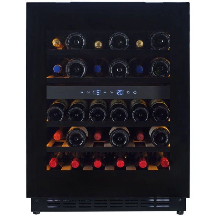 CELLA - 36 Bottle - Wine Fridge - Built In/Under counter - Dual Temperature Zone - Black - 597mm Wide - W34B-TO - Chilled Solution