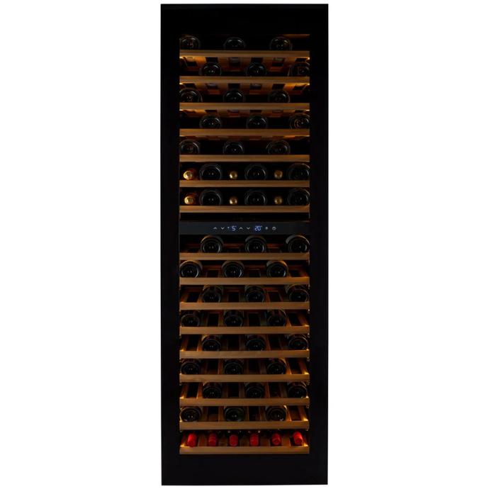 CELLA - 96 Bottle - Wine Fridge - Integrated Wine Cooler - Dual Temperature Zone - Black - 595mm Wide - W96B-TO - Chilled Solution