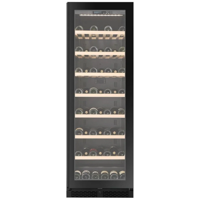 CELLA - 102 Bottle - Freestanding Or Built In Wine Cabinet - Single Zone Wine Cooler - 595mm Wide - W122S-BLACK - Chilled Solution 