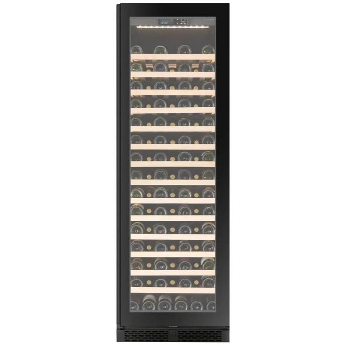 CELLA - 110Bottle - Freestanding Or Built In Wine Cabinet - Single Zone Wine Cooler - 595mm Wide - FWS122S-BLACK - Chilled Solution