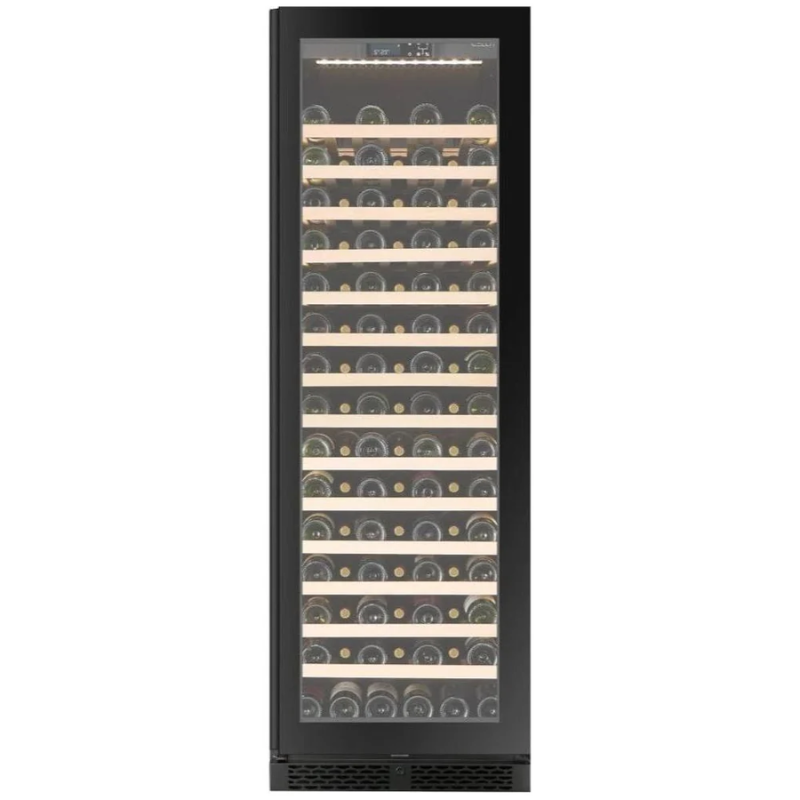 CELLA - 110Bottle - Freestanding Or Built In Wine Cabinet - Single Zone Wine Cooler - 595mm Wide - FWS122S-BLACK - Chilled Solution