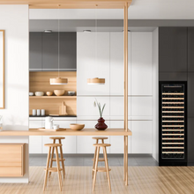 Load image into Gallery viewer, CELLA - 110Bottle - Freestanding Or Built In Wine Cabinet - Single Zone Wine Cooler - 595mm Wide - FWS122S-BLACK - Chilled Solution
