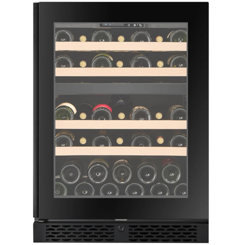 CELLA - 39 Bottle - Freestanding Or Under Counter Wine Cabinet - Dual Zone Wine Cooler - 595mm Wide - W39D-BLACK - Chilled Solution