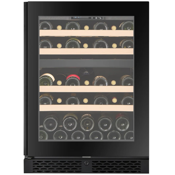 CELLA - 39 Bottle - Freestanding Or Under Counter Wine Cabinet - Dual Zone Wine Cooler - 595mm Wide - W39D-BLACK - Chilled Solution