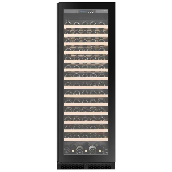 CELLA - 161 Bottle - Freestanding Or Built In Wine Cabinet - Single Zone Wine Cooler - 595mm Wide - FWS163-BLACK - Chilled Solution 