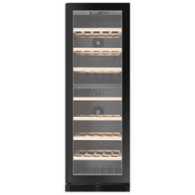 Load image into Gallery viewer, CELLA - 154 Bottle - Freestanding Or Built In Wine Cabinet - Dual Zone Wine Cooler - 595mm Wide - W154D-BLACK - Chilled Solution
