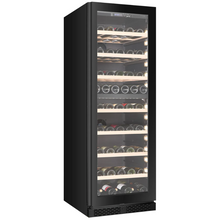 Load image into Gallery viewer, CELLA - 154 Bottle - Freestanding Or Built In Wine Cabinet - Dual Zone Wine Cooler - 595mm Wide - W154D-BLACK - Chilled Solution
