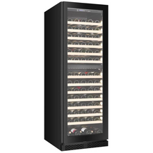Load image into Gallery viewer, CELLA - 154 Bottle - Freestanding Or Built In Wine Cabinet - Dual Zone Wine Cooler - 595mm Wide - FWS154D-BLACK - Chilled Solution
