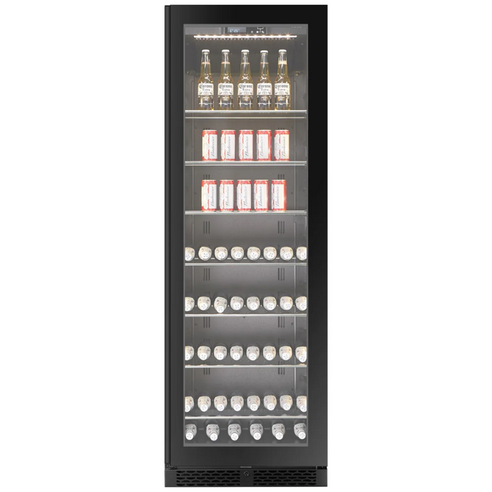 CELLA - 315 Can / 336L Beverage Cooler - Freestanding Or Built In - Single Zone Drinks Fridge  - 595mm Wide - BV122S-BLACK - Chilled Solution