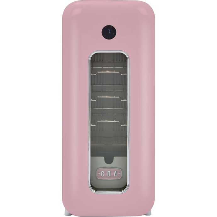 CDA Nancy Tea Rose Retro - 13 Bottle - Freestanding Drinks Cooler - Single Temperature Zone - Wine Cooler - Pink - 36cm Wide - Chilled Solution 