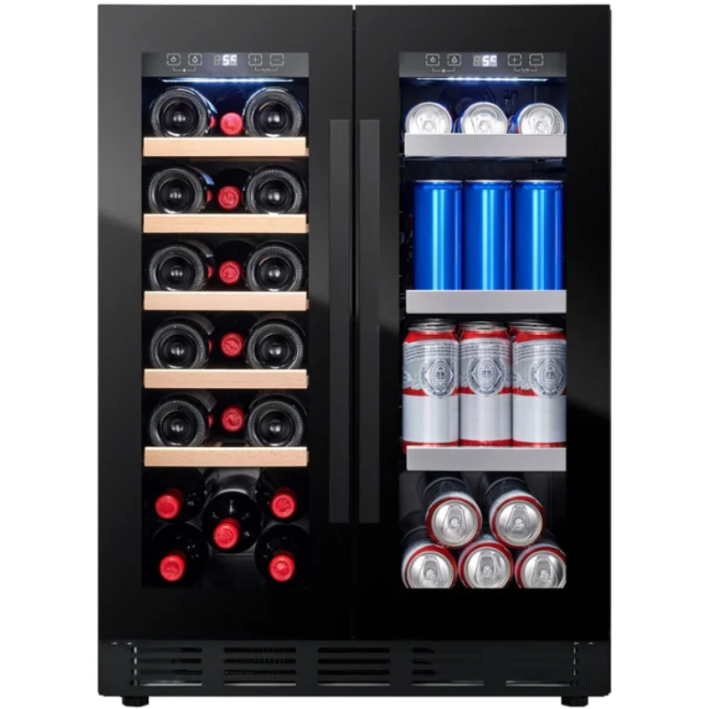 Cavin Scandinavian Collection 54 - Wine and Beer Cooler - Built In - 54 Bottles - Dual Zone - 595mm Wide - Black - SW-54B - Chilled Solution