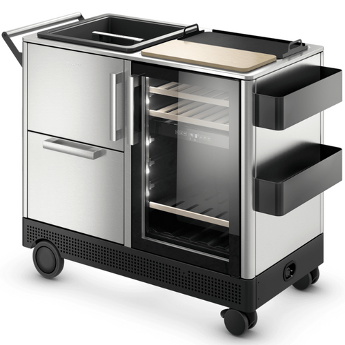 Dometic MoBar 550 S – 38 Bottle Outdoor Bar Cart with Beverage Cooler – Dual Zone - Stainless Steel, Weatherproof – Premium Drinks Station for Patios, Gardens & Events – 1249mm Wide – 9600028568 | Chilled Solution