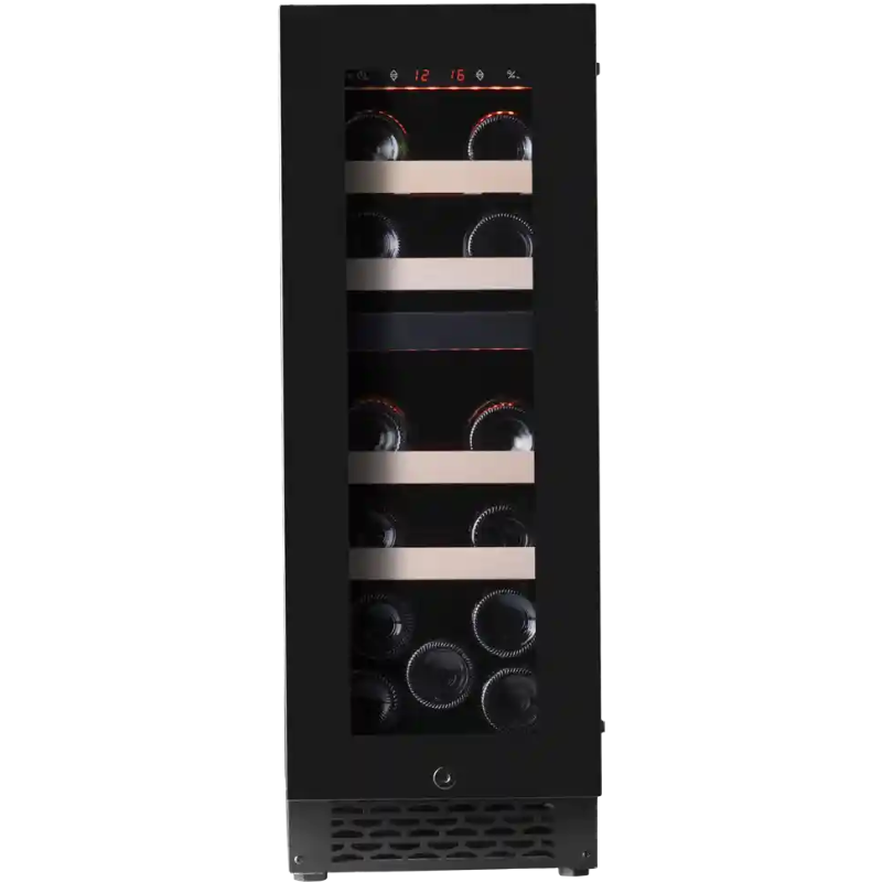 Pevino Majestic 17 bottles - Duel Zones - Wine Cooler - Black Glass Front Door - Built In - Wine Fridge - PNG20D-HHB - 295mm Wide