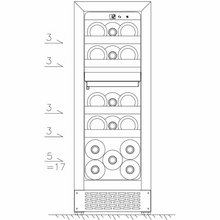 Load image into Gallery viewer, Pevino Majestic 17 bottles - Duel Zones - Wine Cooler - Black Glass Front Door - Built In - Wine Fridge - PNG20D-HHB - 295mm Wide
